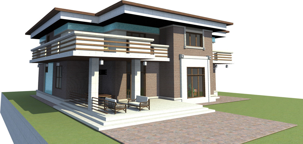 Обложка проекта: Коттедж в духе Райта