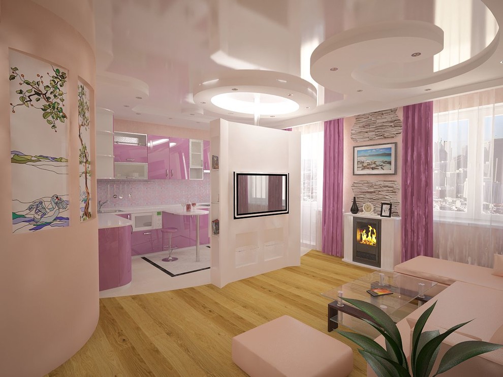 дизайн гостиной-студии