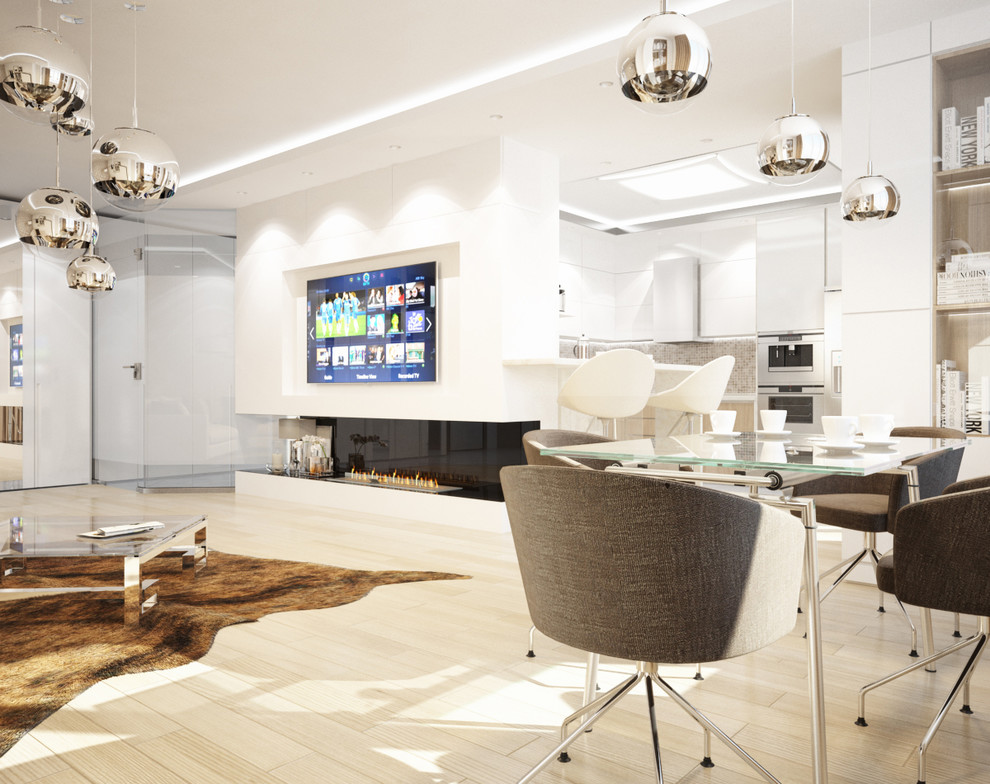 Гостиная-кухня в современном стиле