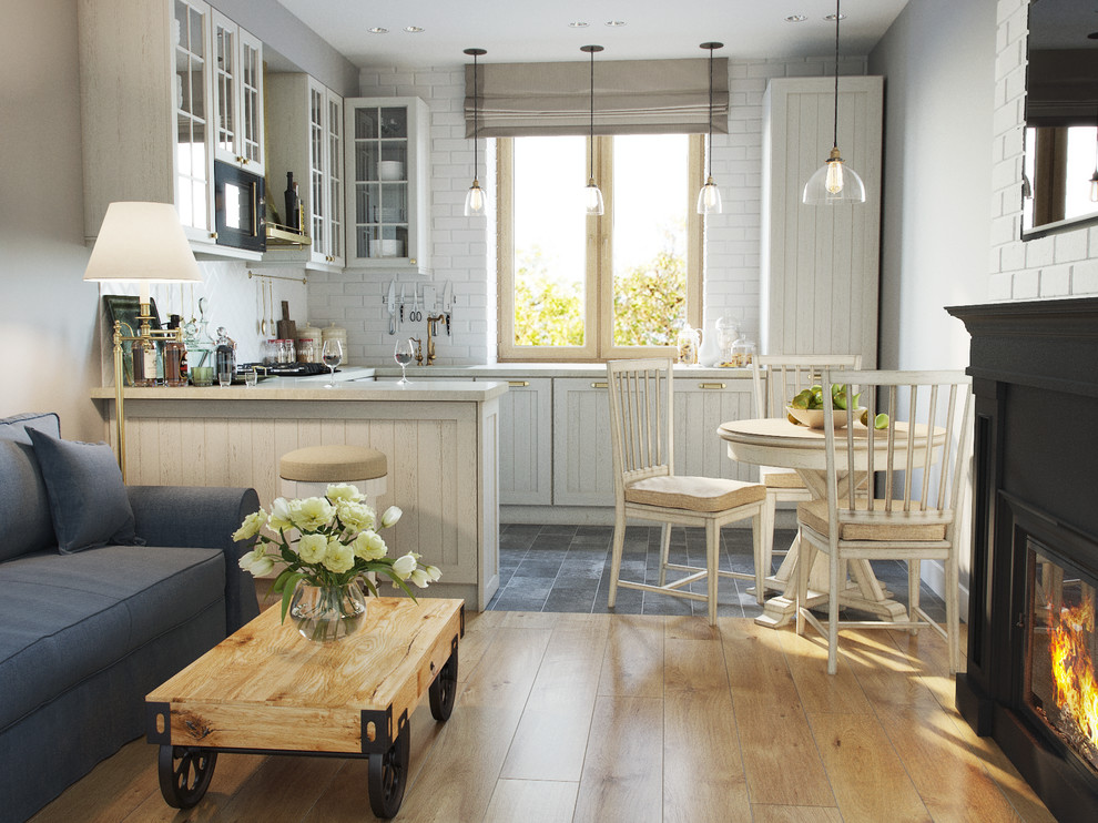 Обложка проекта: Визуализация по кухне-гостиной в Новой Москве