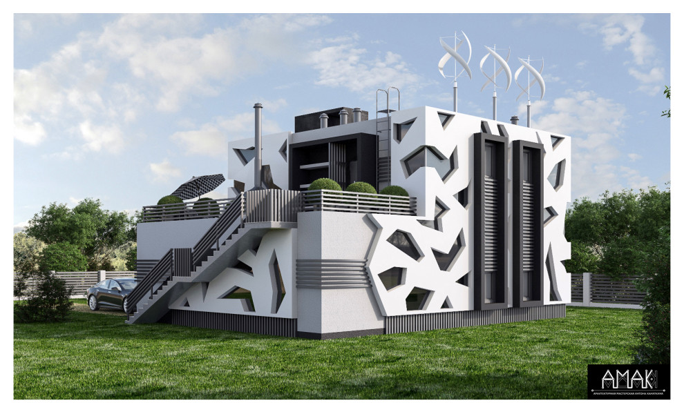 Коттедж в стиле Хай-Тек