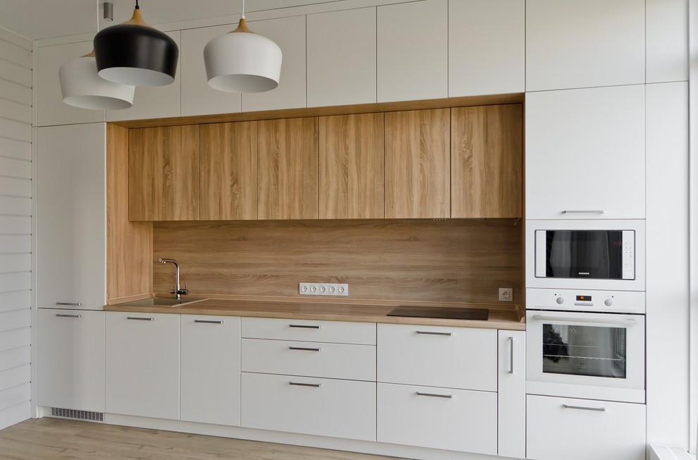 елая кухня в скандинавском стиле на проспекте Весеннем.