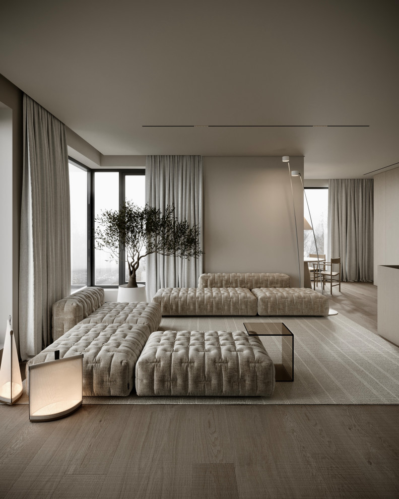 Обложка проекта: Концепт гостиной для двухкомнатной квартиры в Подмосковье