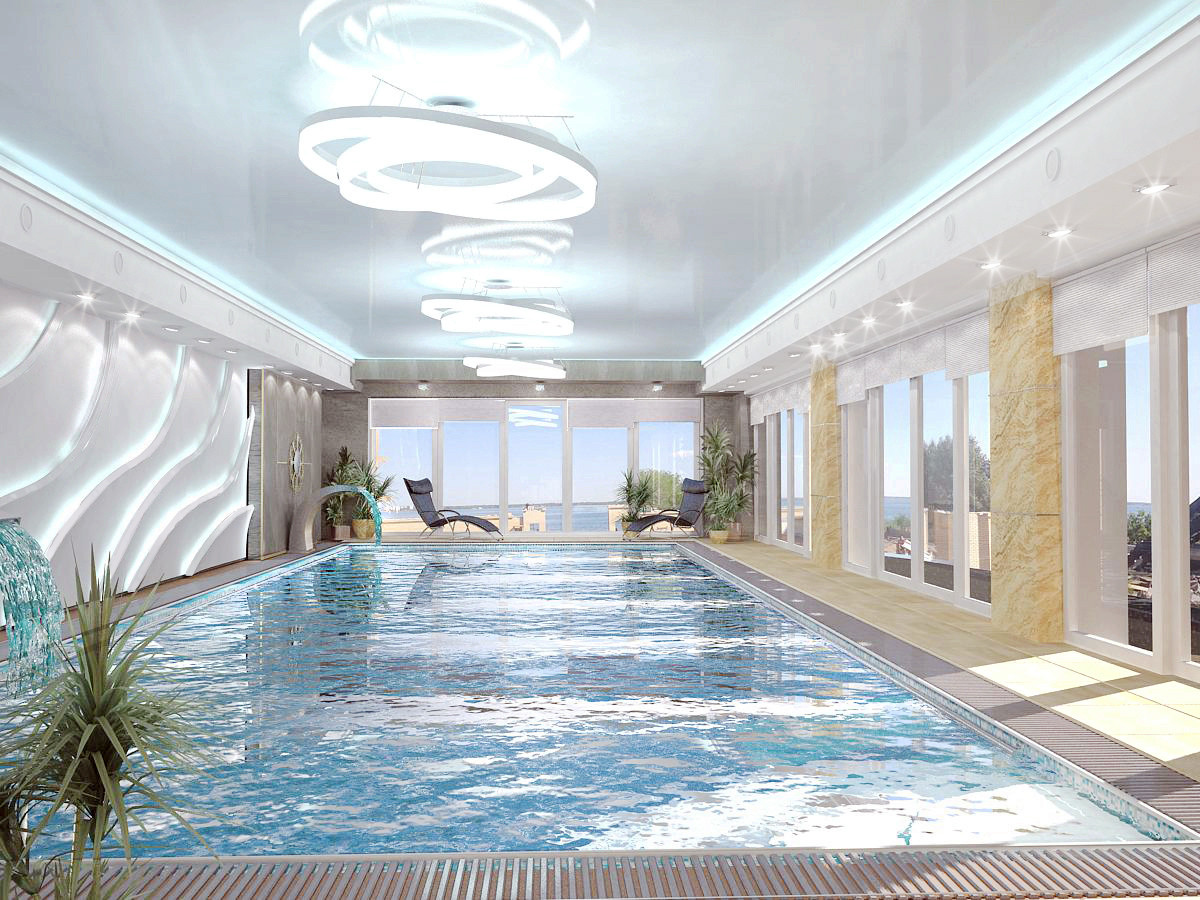 Интерьеры бассейнов в жилых домах