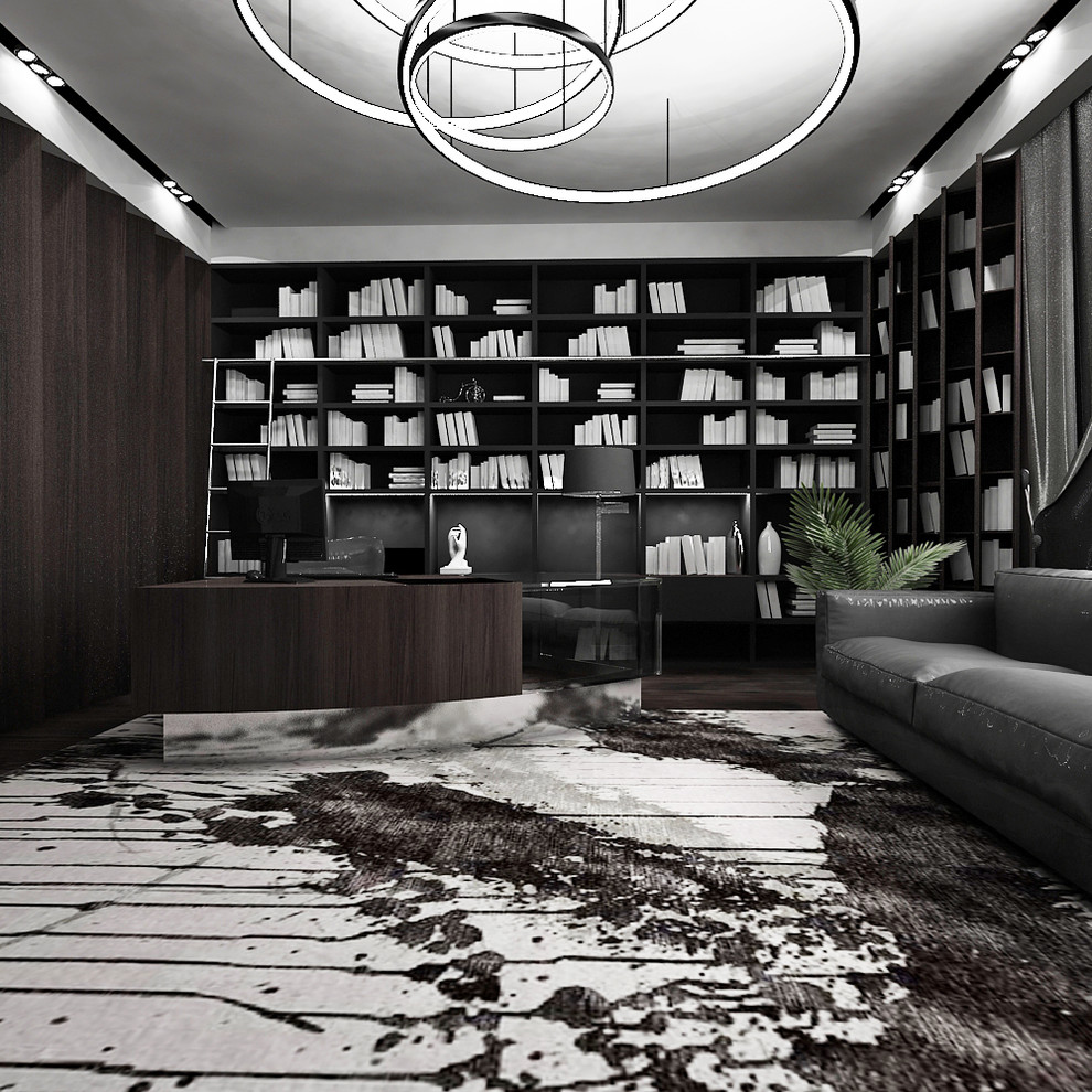 Мужской кабинет в большом загородном доме