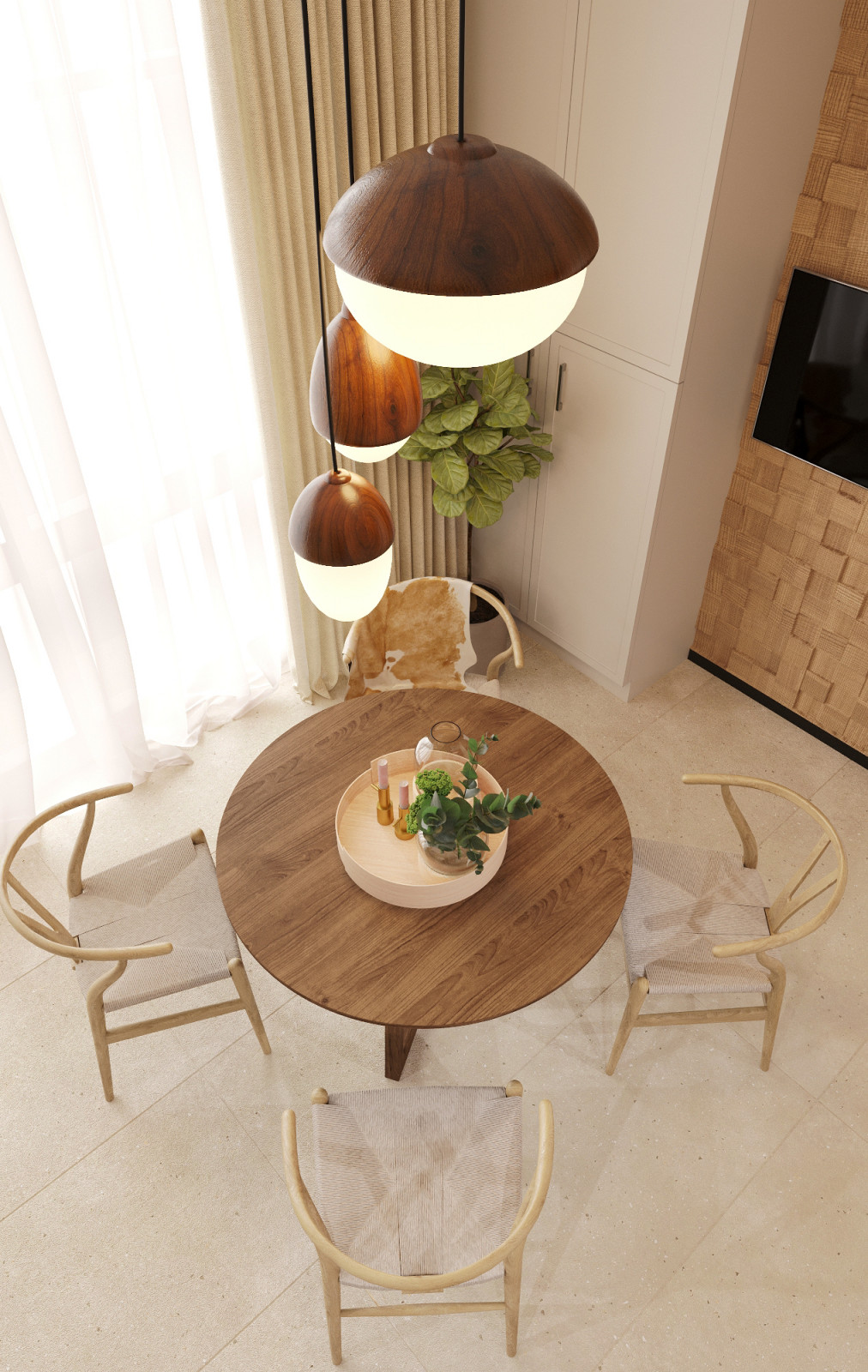 Бохо для девушки с детьми, 105 м2