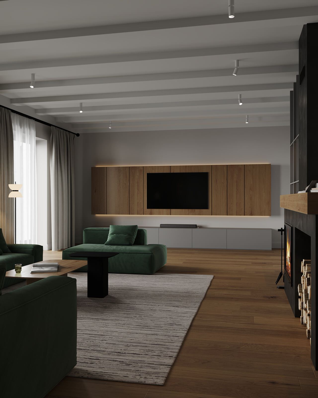 Кухня-гостиная (Частный дом в Малой Валяевке, Пензенская область)