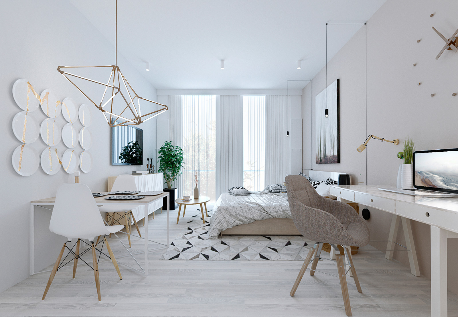 Номер SMART в скандинавском стиле в апарт-отеле PRIME RESIDENCE