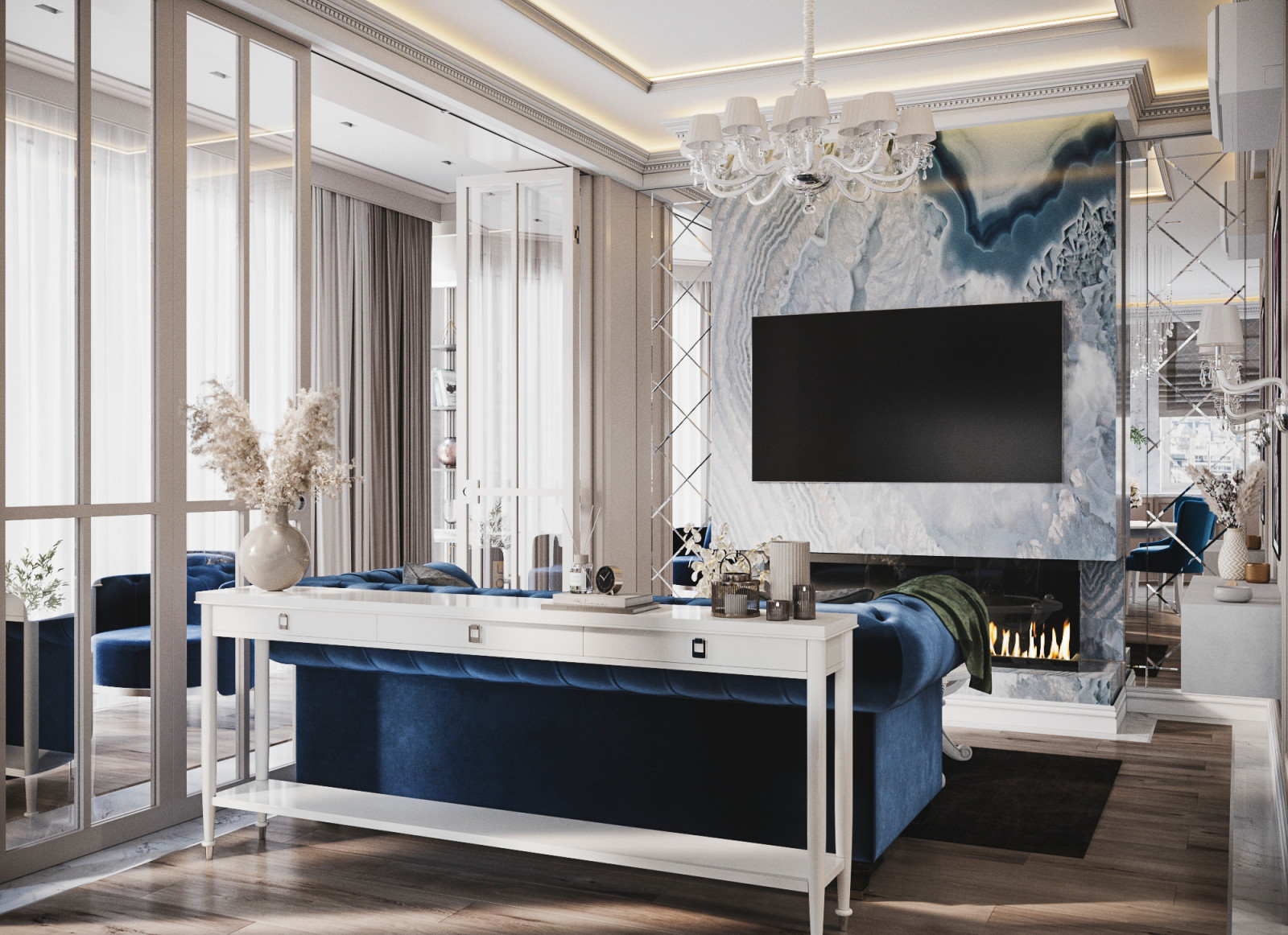 Обложка проекта: Трёхкомнатная квартира в ЖК "Династия" Хорошевское шоссе