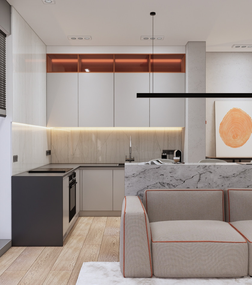 Визуализации Кухни-Гостиной в ЖК Magnifika