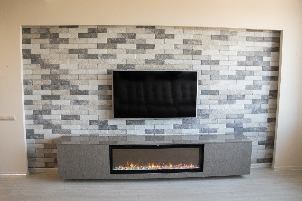 Тумба под ТВ со встроенным камином