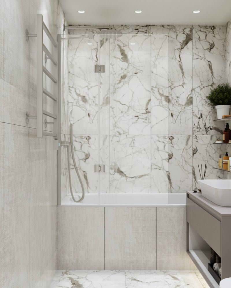 Gray-pink interior. Apartment in St. Petersburg in the neoclassical style