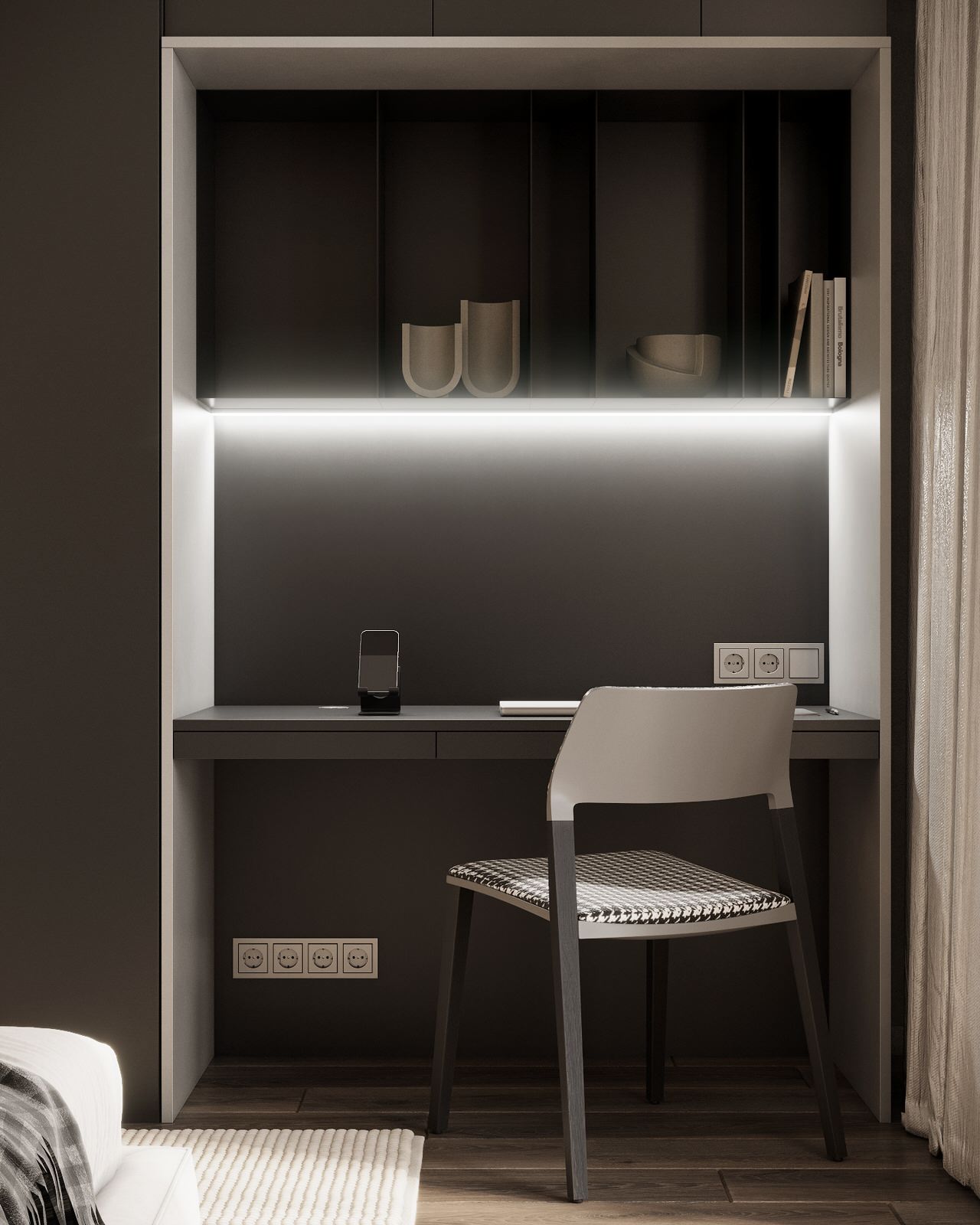 Монохромная квартира с террасой.