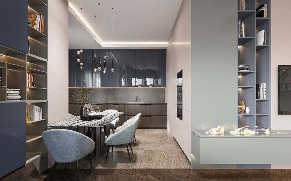 Студия в современном стиле в колониальных тонах