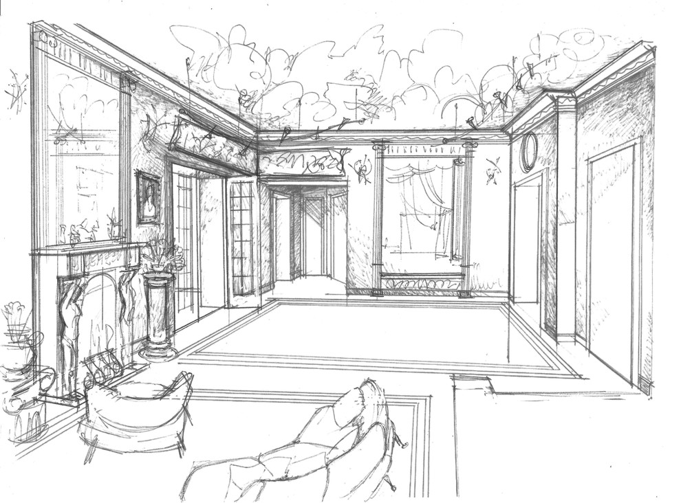 Эскизы от руки. Прихожая в квартире пивовара.