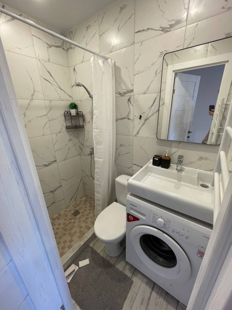 Деление на 3 студии квартиры 55 м2