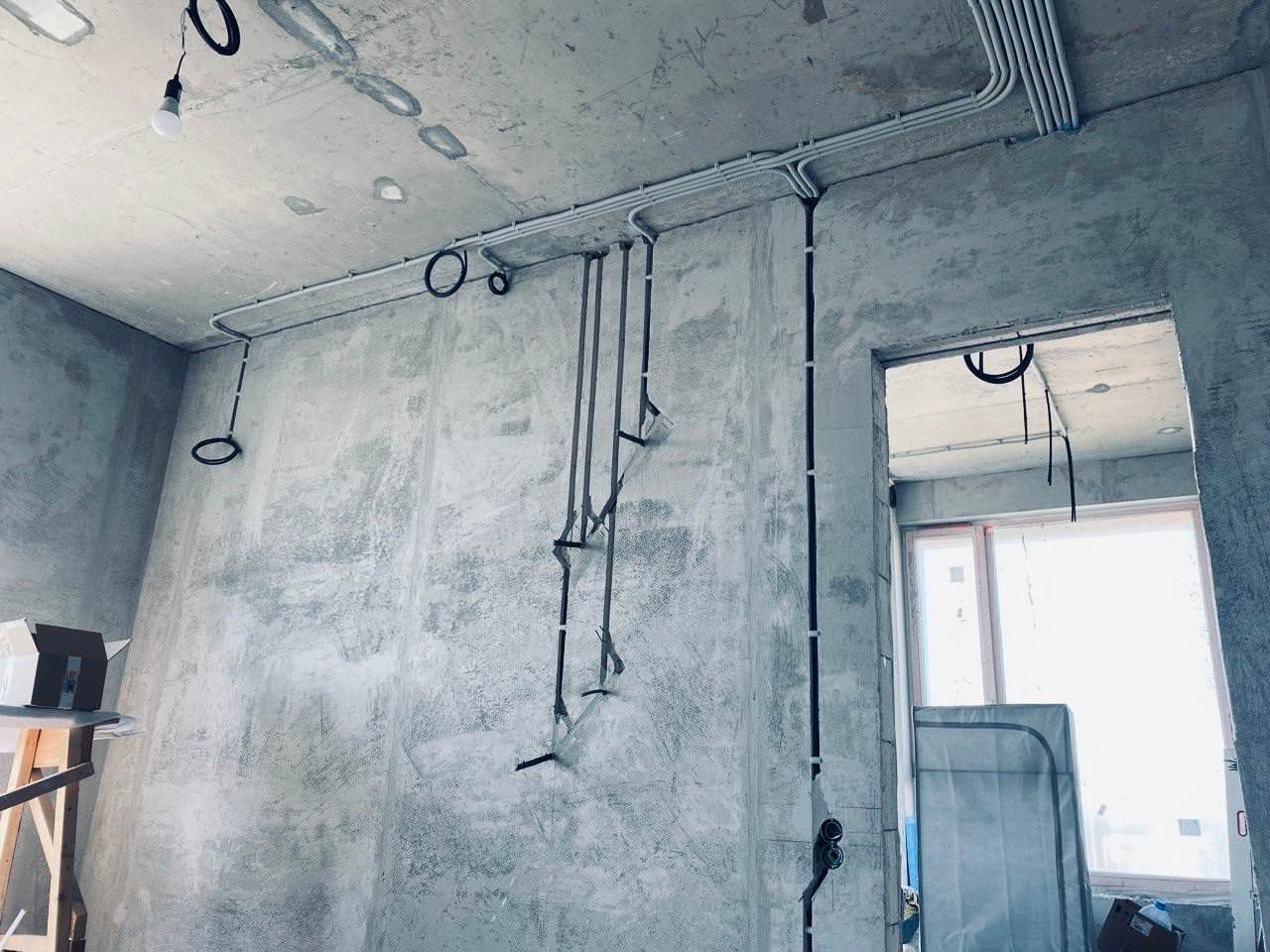 ЖК EVER электромонтаж в 2-х комнатной квартире 68m2