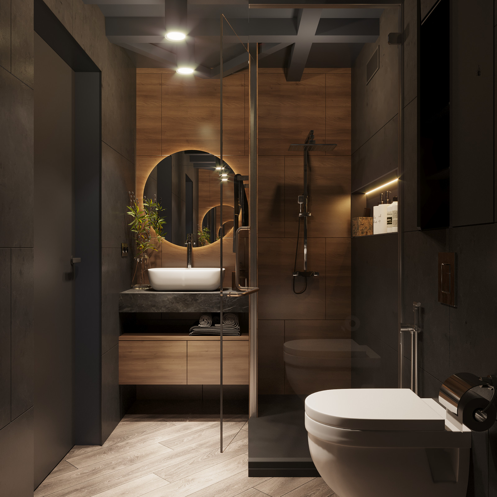 Интересная квартира в глубоких темных оттенках