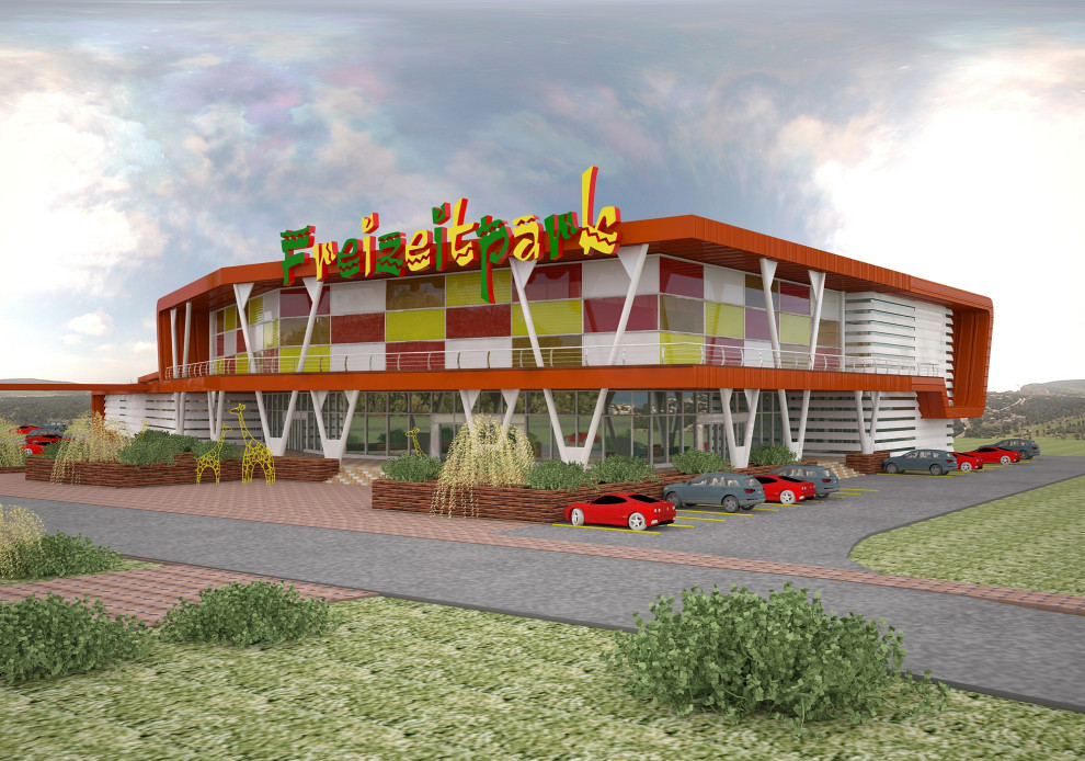 Обложка проекта: Архитектурный концепт центра семейного досуга и спорт клуба в городе Мелне