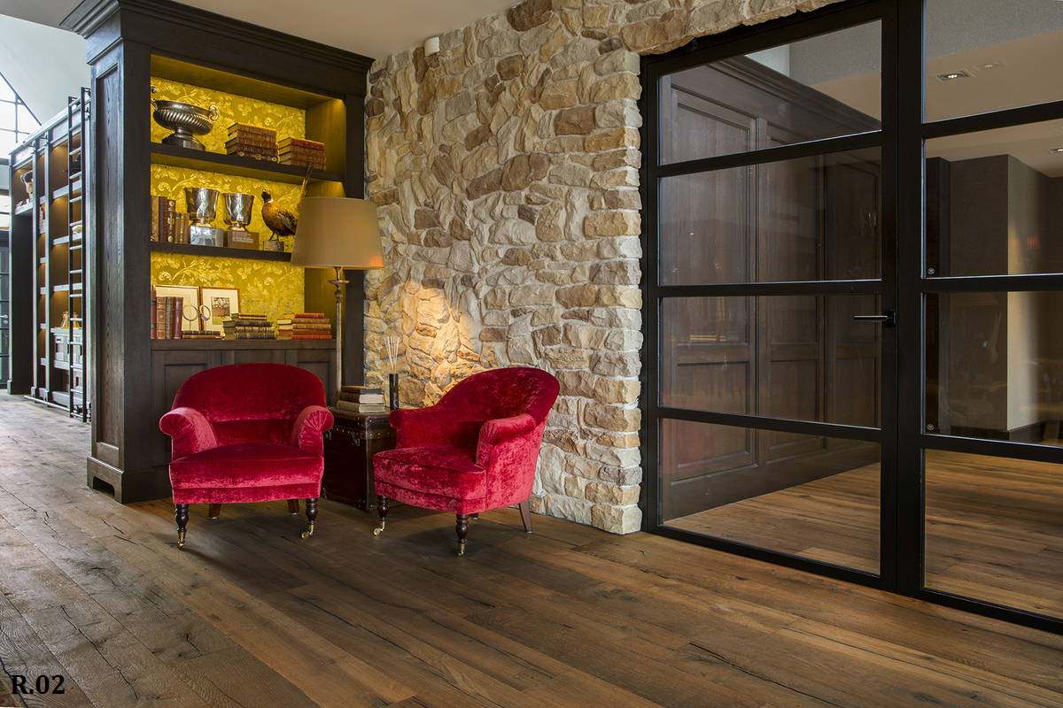 Обложка проекта: Пол в библиотеке коттеджа, инженерная доска DENNEBOS FLOORING, цвет R.02