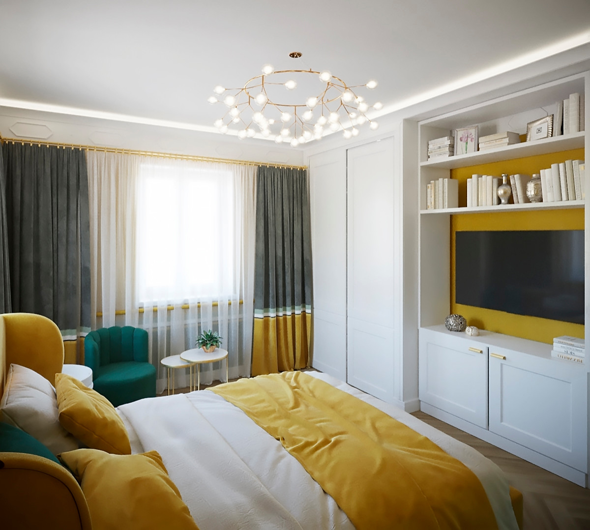 Горчичная спальня