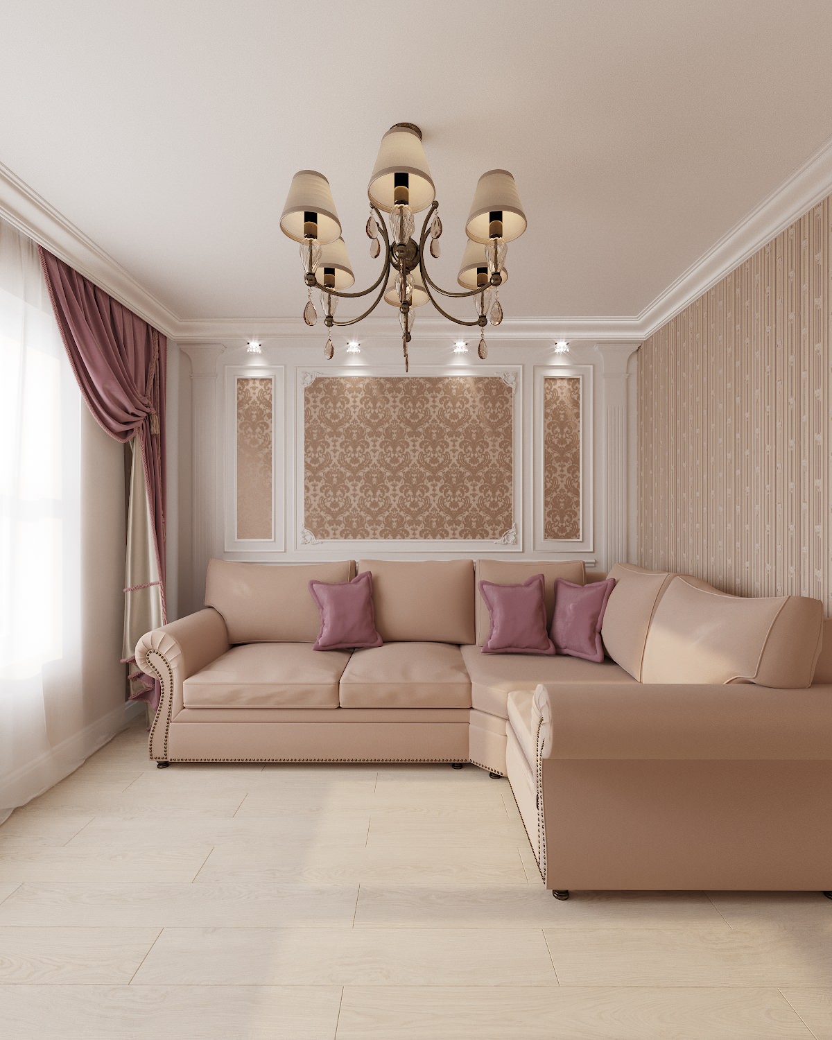 Проект 3х-комнатной квартиры в классическом стиле, ЖК Тихая Роща 2, г.Уфа.