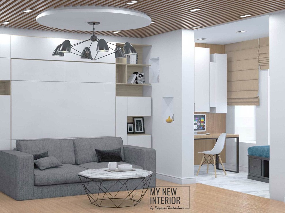 Дизайн квартиры студии 43 кв.м. в стиле минимализм