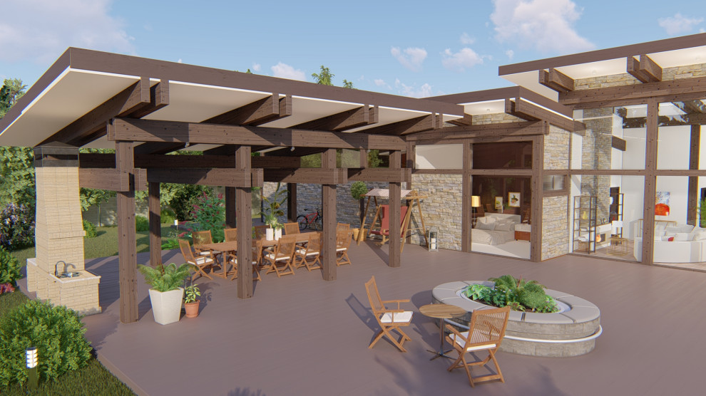 СПА комплекс с бассейном, сауной, барбекю и хоз.блоком