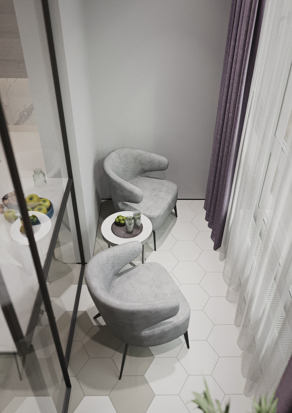 Interior design of an apartment with a beauty salon