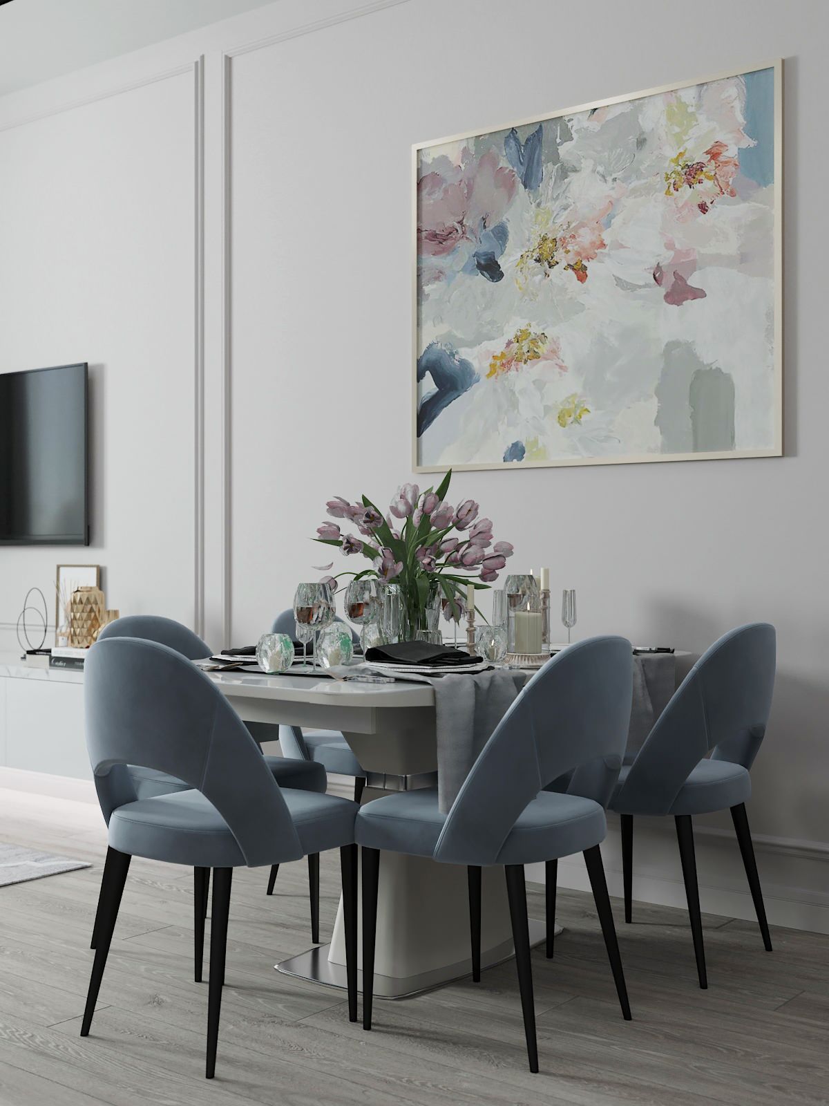 Квартира для большой семьи в леденцовых оттенках