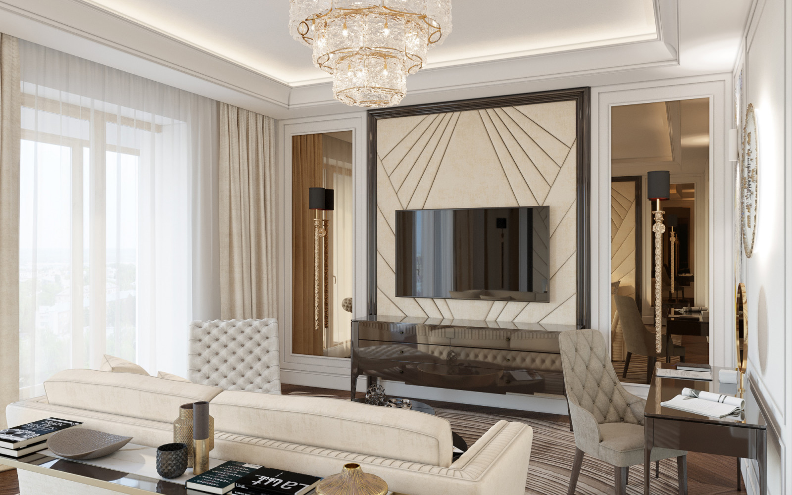 Квартира студия  ЖК Садовые кварталы в современном стиле