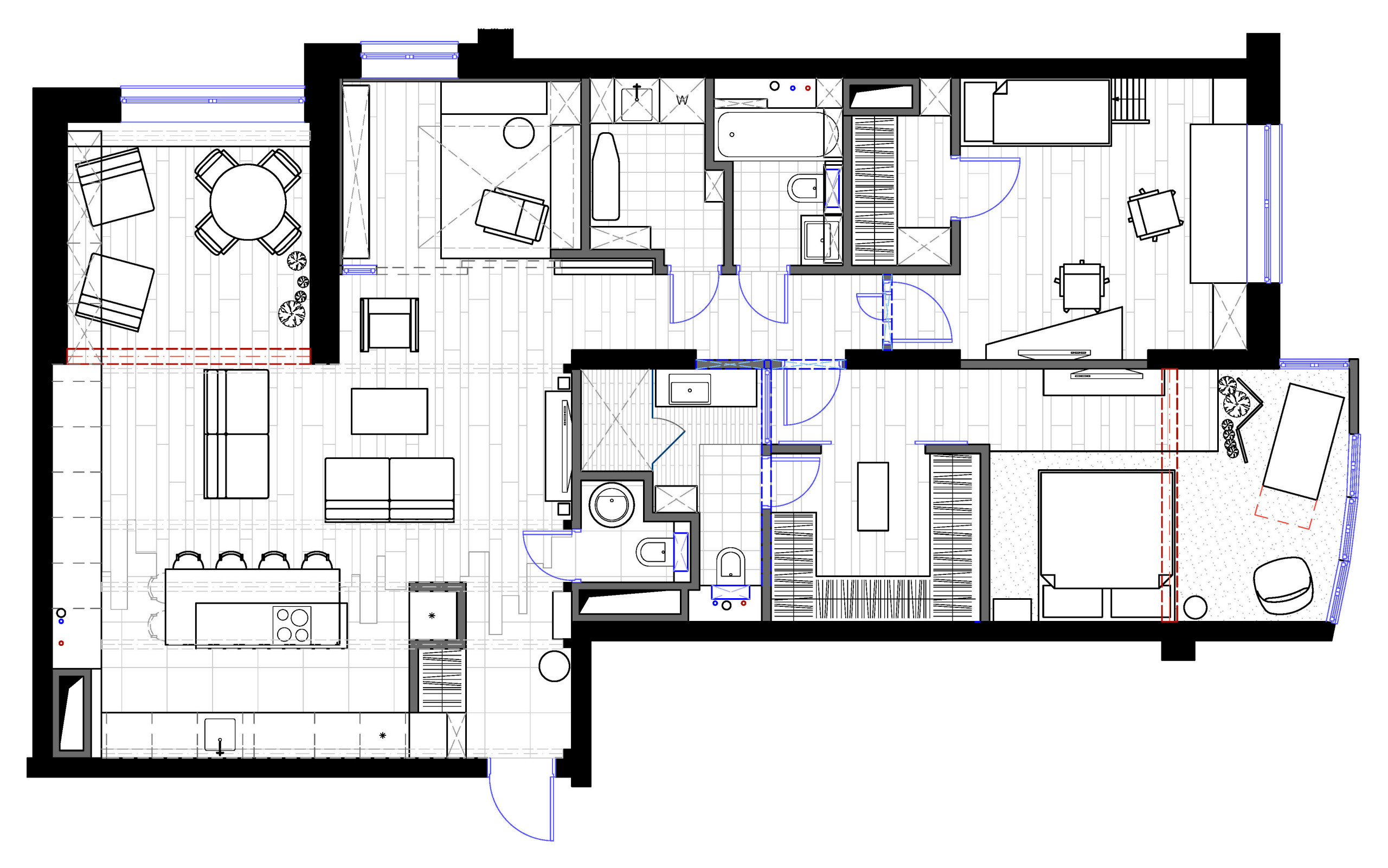 Houzz тур: Брутальная квартира с комнатой для коллекции гитар