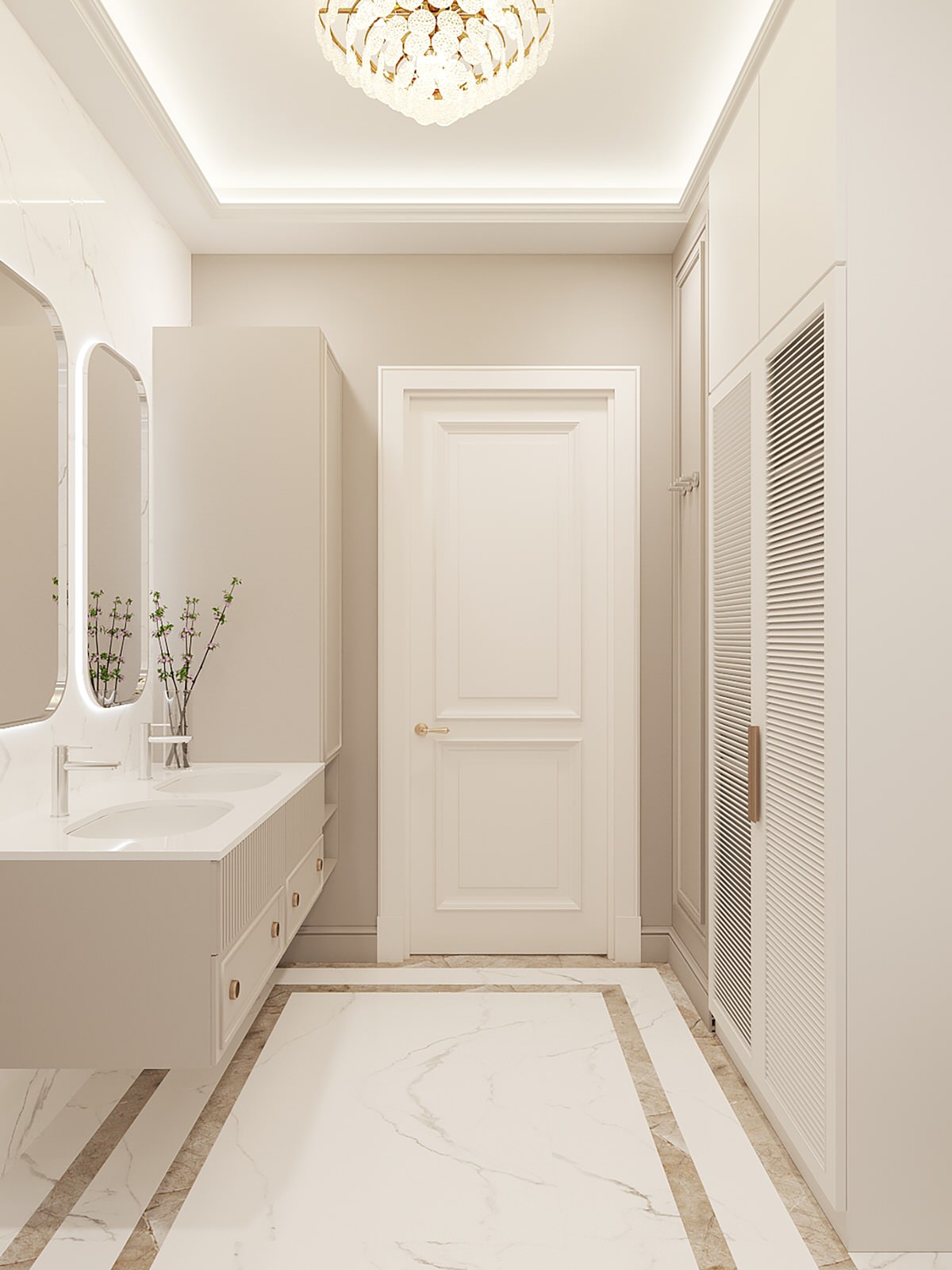 Интерьер в стиле неоклассика в РП ЗАРЕЧЬЕ 103 кв.м.