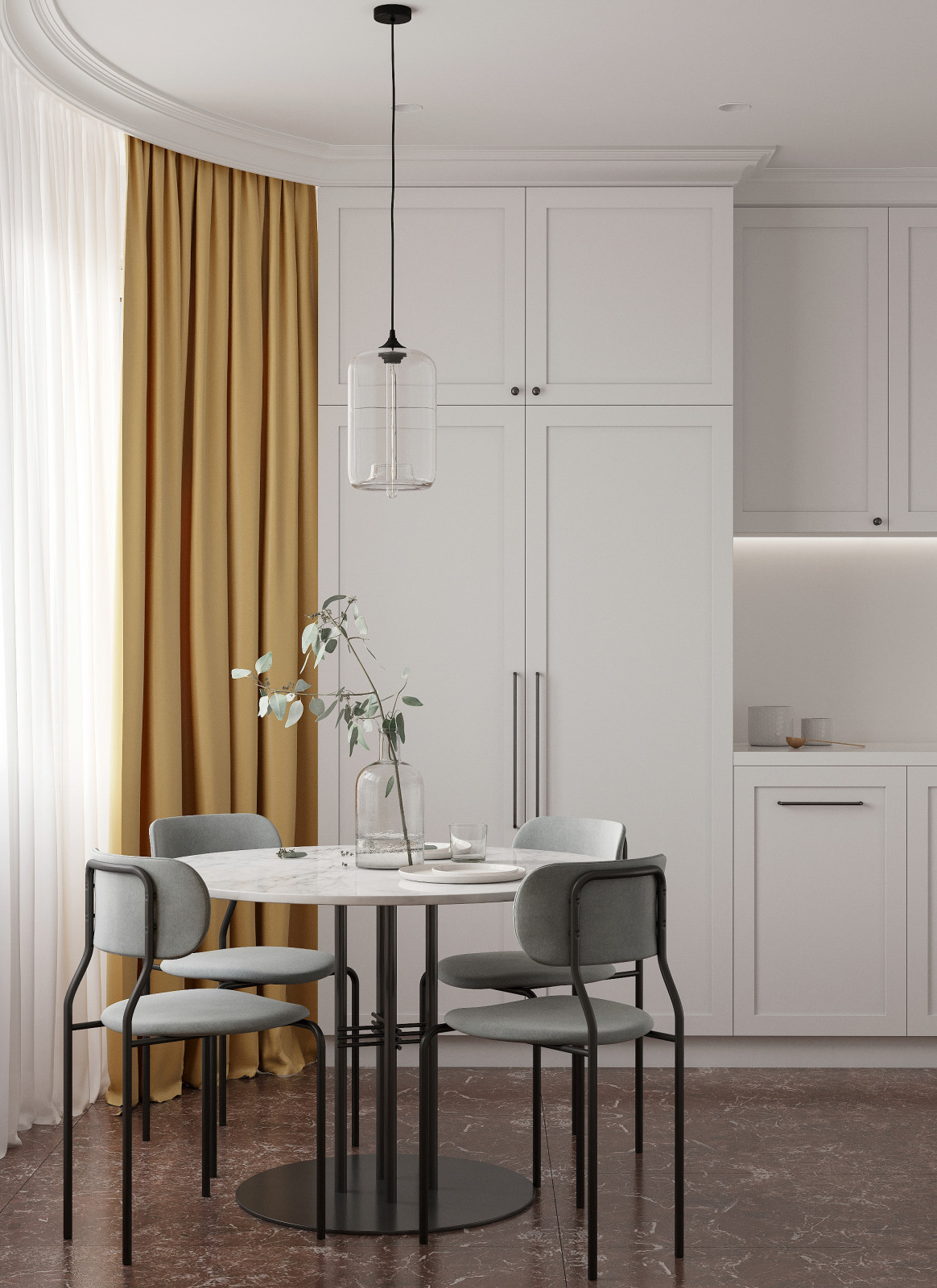 Квартира в стиле неоклассика, Мкр. «Бутово Парк», 68 кв.м.