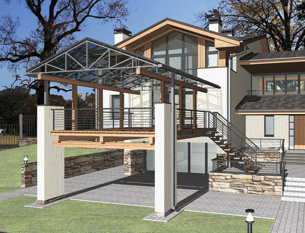 Частный дом на участке с рельефом (Истра)