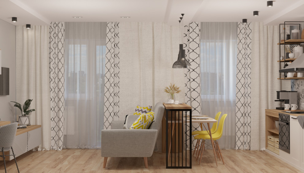 Визуализация гостиной и спальни