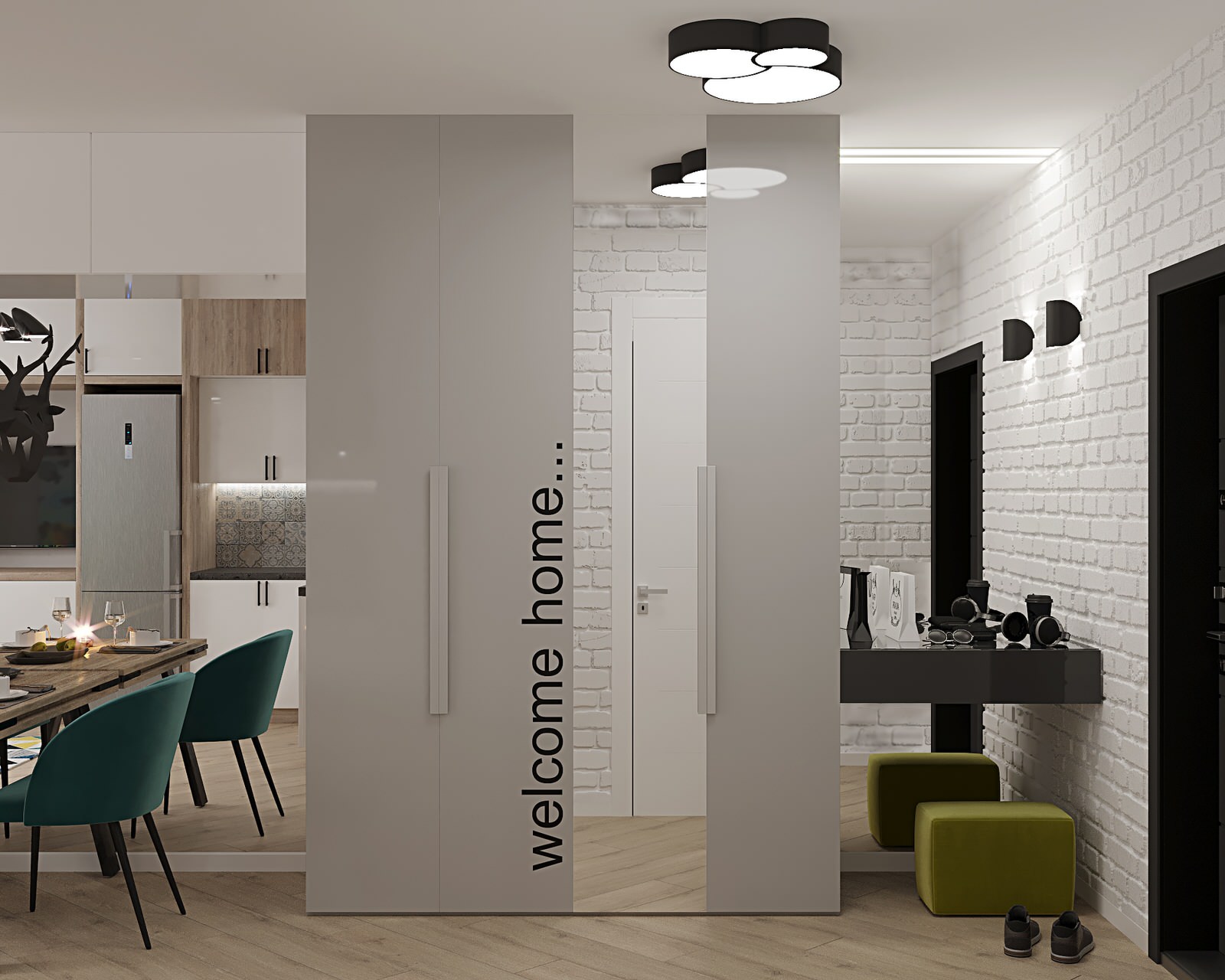 ЖК Сердце Одинцово студия в скандинавским стиле (визуализации)