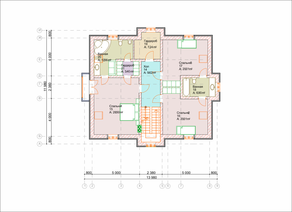Обложка проекта: Проект кирпичного дома 251 м2 - 2 этажа