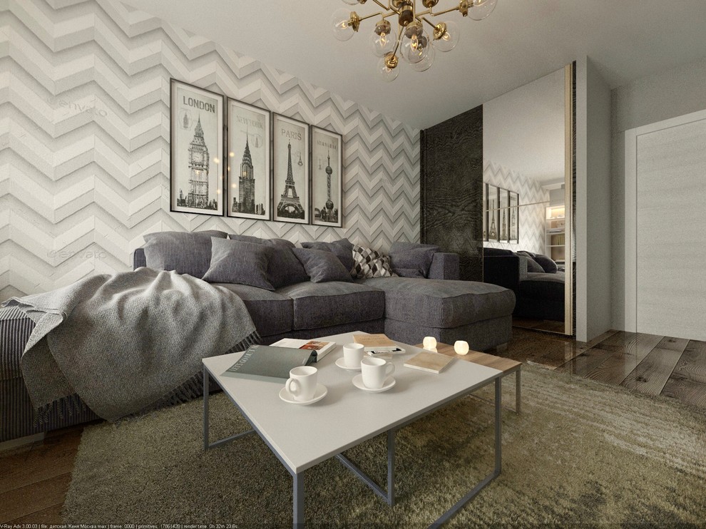 Обложка проекта: 3-х комнатная квартира в современном стиле.