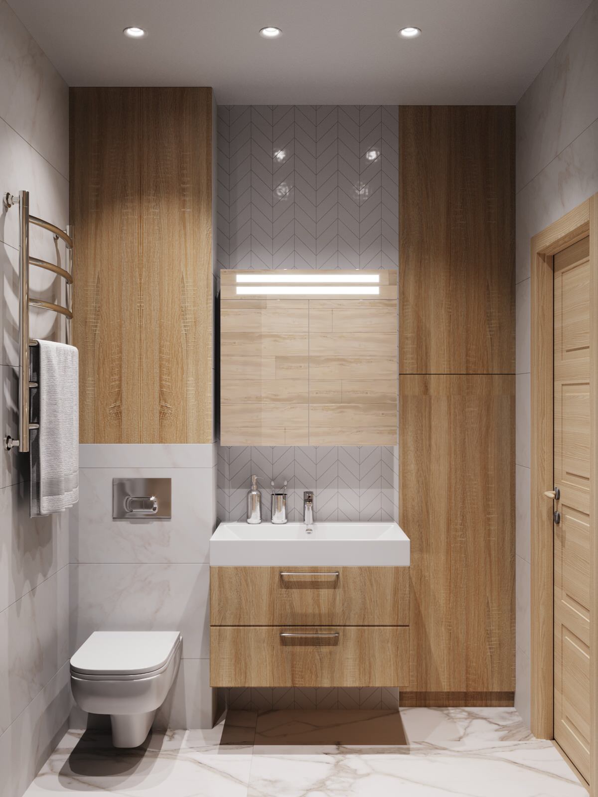 Дизайн-проект двухкомнатной квартиры, 58.3 кв.м