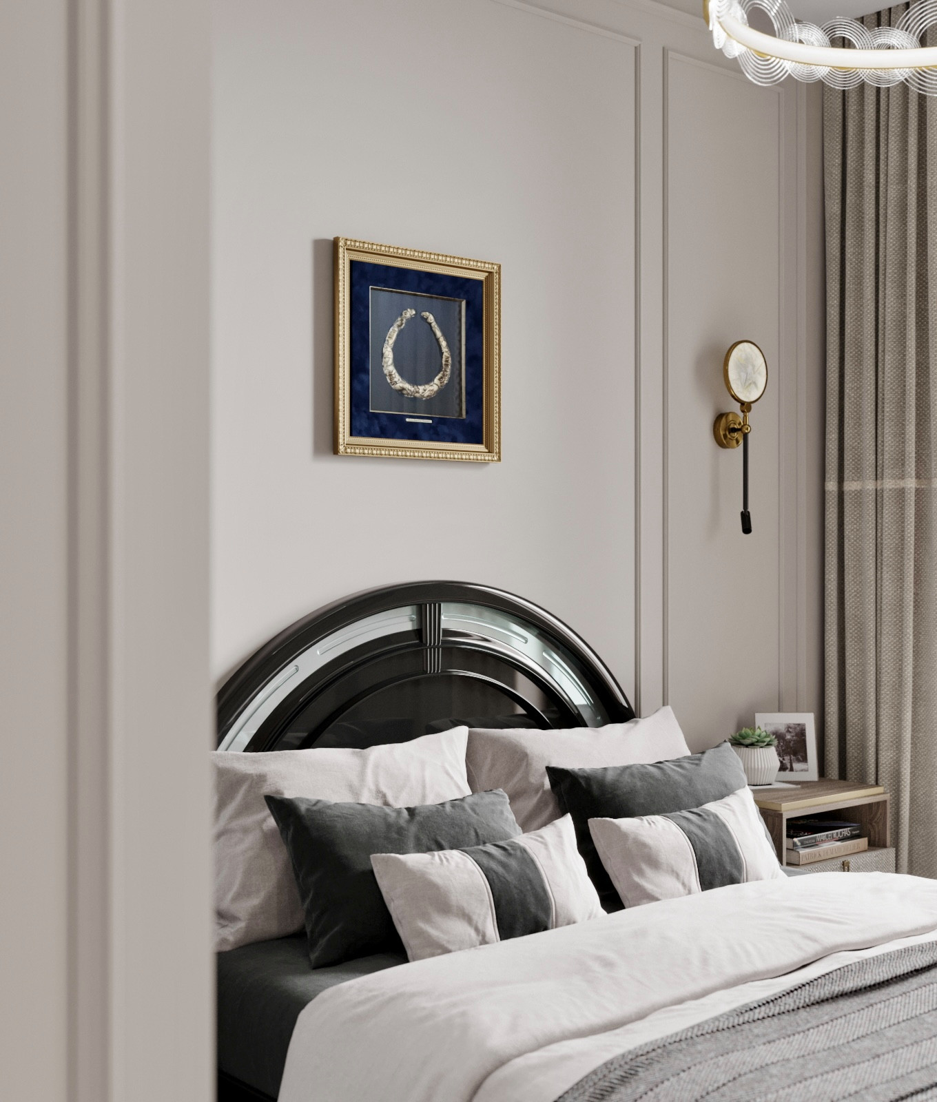 Элегантный интерьер в серо-зеленых оттенках