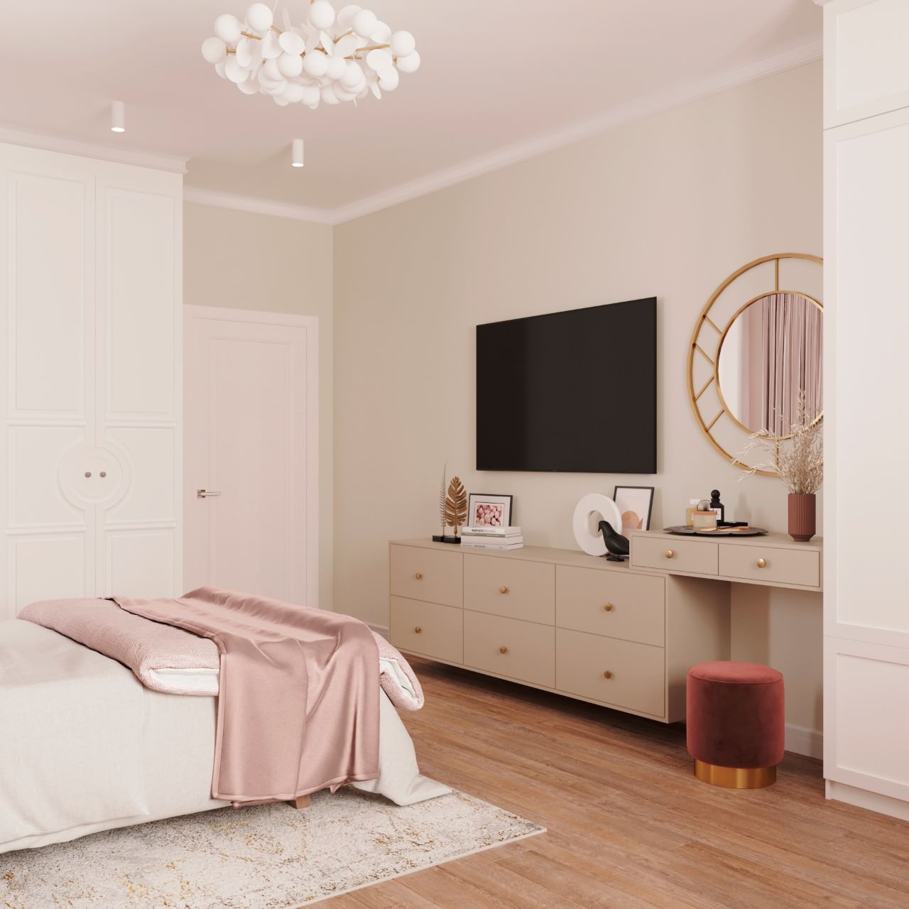 Дизайн проект детской для девочки ул. Сосинская г. Москва