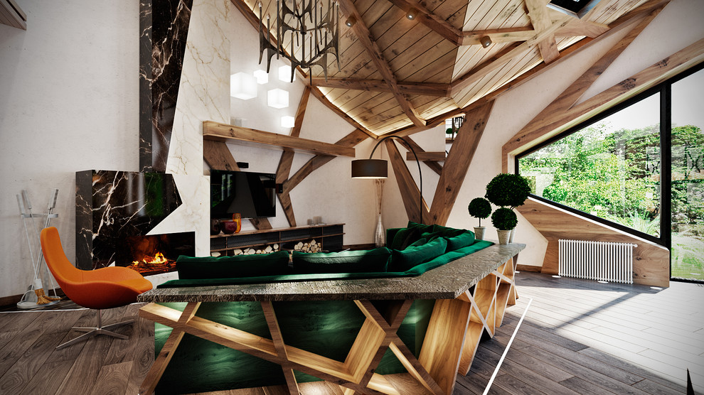 Современная интерпретация шале, просторный загородный дом