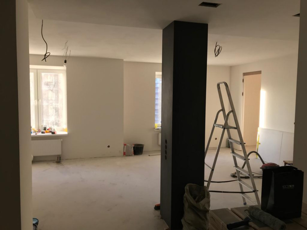 дизайн - проект квартиры 84 м2 с гостиной 42 м2