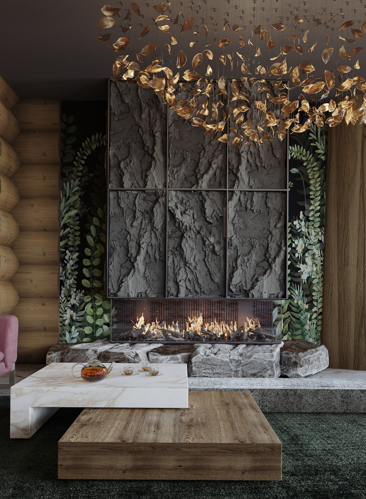 ЭСКИЗ-ПРОЕКТ ИНТЕРЬЕРА ДЕРЕВЯННОГО ДОМА