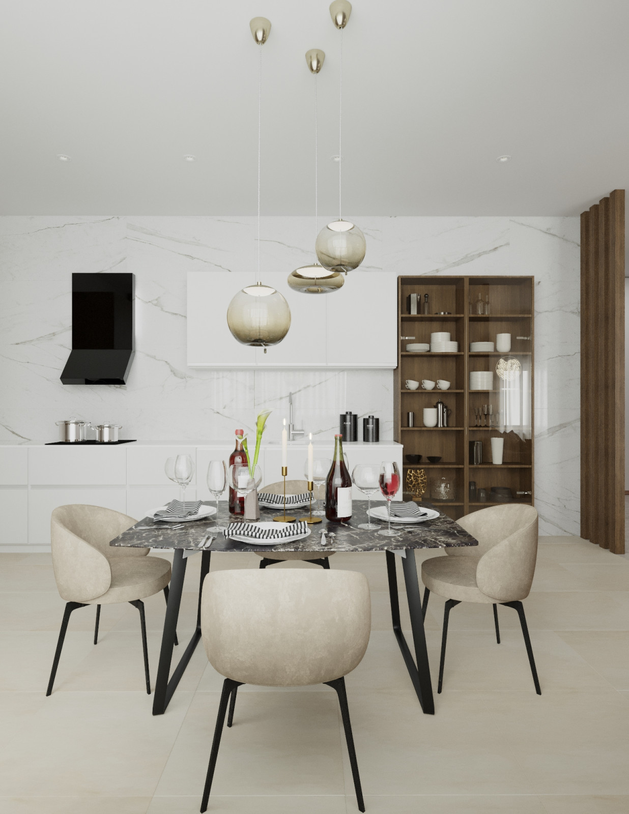 Просторная квартира в пастельных тонах