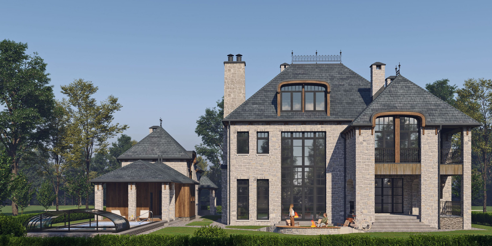 Дом в КП Векшино. Задний фасад.