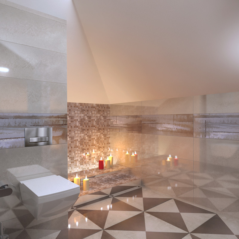 Загородный дом Подмосковье - мансарда, расположение кухни и душевой. Проект