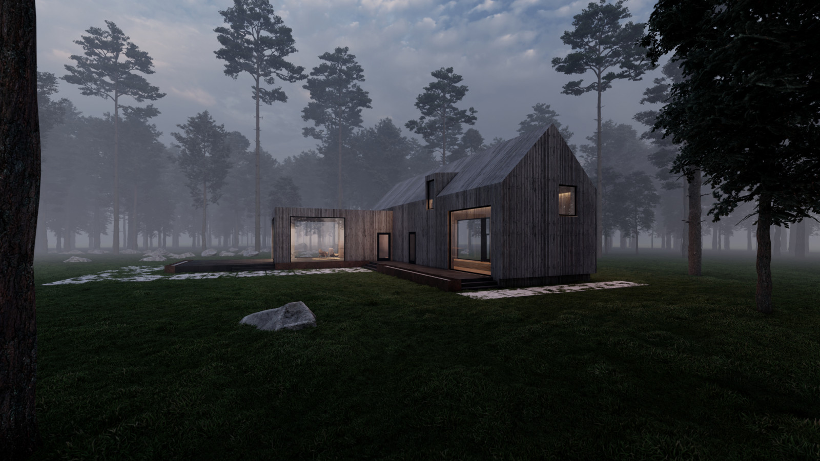 Бассейн в лесу