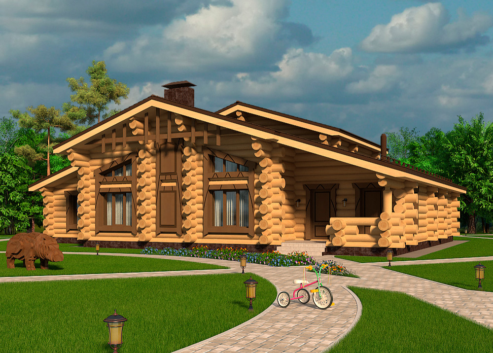 Обложка проекта: Элитный деревянный дом в стиле Славянское фэнтези